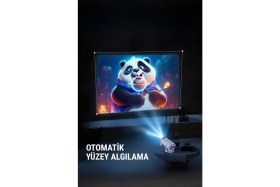 Resim Taşınabilir Android Projeksiyon Cihazı Pro 4K Hd Görüntü Wifi Bluetooth Desteği Speaker Hediyeli 