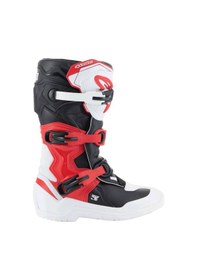 Resim Alpinestars Tech 3s Kros Genç Motosiklet Botu Siyah Kırmızı Beyaz 