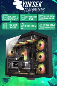 Resim DMC N335 (pubg,gta 5) Ryzen 7 7800x3d,32gb,1tb M2,rtx5060ti̇,sıvı Soğutmalı Oyuncu Masaüstü Bilgisayar 