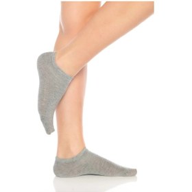 Resim Bambu Kadın Sneaker Gri-pembe-lila Çorap Dikişsiz Görünmez Bilekte Spor Çorap Premium 6'lı Paket Renkli 