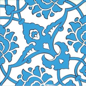 Resim Armada Çini 20x20 Cm SP 83 Mavi Beyaz İznik Rumi Kütahya Çini Karo 