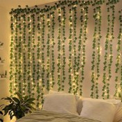 Resim 12 Adet Yapay Sarmaşık Asma Işık Zinciri, Yeşillik ile 26.21 metre LED Işıklar, Klasik Stil, Oda, Ofis, Düğün, Duvar Dekorasyonu için 100 LED Işık, 3 AA Pil ile Çalışır (Dahil Değildir) 