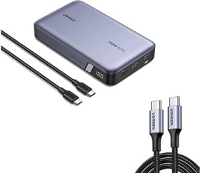 Resim UGREEN 20.000 mAh 100W PD Hızlı Şarj Powerbank 2xUSB-C 1xUSB-A 25188 