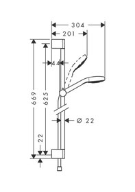 Resim Hansgrohe Croma Select E Dus Setı Varıo 65 Cm Dus Barı Ile Beyaz/ Diğer 