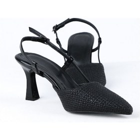 Resim Ayakkabımood 7 Cm Arka Açık Topuklu Kadın Ayakkabı Siyah 