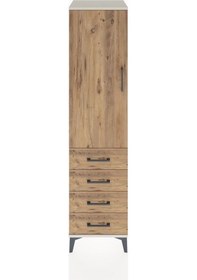 Resim Hyperion Dolap Tek Raflı 4 Çekmeceli Tek Askılı 44x44x182 Ayt... Aytaşı 