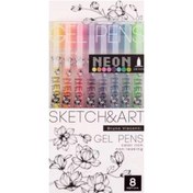 Resim Jel Kalem Seti Sketch&Art 'Uni Write.Neon', 0.8 Мм, 8 Renk 20-0307 Bruno Visconti