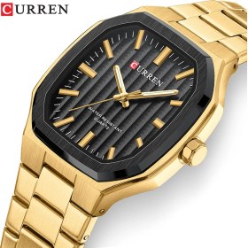 Resim 2xudc Altın Siyah Curren 8458 Erkekler Için Basit Spor Izle Su Geçirmez Aydınlık Kare Kuvars Saatler Sıcak Satış Paslanmaz Çelik Erkek Bileklik Altın (Yurt Dışından) 