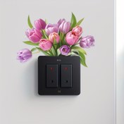 Resim 1 adet Klasik Çiçek Desenli Duvar Anahtarı Sticker - Sökülebilir, Kendinden Yapışkan, Temizlemesi Kolay, Yeniden Kullanılabilir Ev Dekoru Aksesuarı - Banyo, Yatak Odası, Oturma Odası için - Plastik Malzeme 