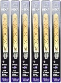 Resim Heka LED Ampul, 8W (57W Eşdeğeri), 2500K Gün Işığı, E27 Duy, 6 Adet Set 