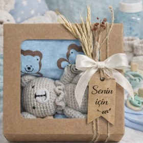 Resim ellsia bebek badi emzik askısı oyuncak ve badi set 