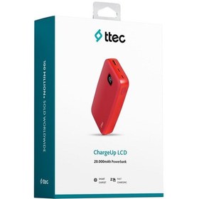 Resim Ttec Chargeup Lcd 20.000mah Taşınabilir Hızlı Şarj Aleti 2BB213GK / Powerbank Kırmızı 
