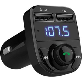 Resim GÜMRÜK BEY Çakmaklık Girişli X8 Bluetooth Araç Kiti Şarj Cihazı Araç Fm Transmitter Usb Mp3 Sd Kart Müzik Çalar 