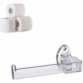 Resim Akrilik Banyo Tuvalet Kağıt Tutacağı Tuvalet Kağıdı Tutucu Aparat 