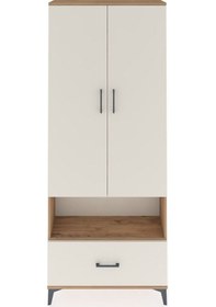 Resim Arges Dolap 3 Raflı Tek Çekmeceli Tek Askılı 88x30x221 Çam-aytaşı Atlas Çam 