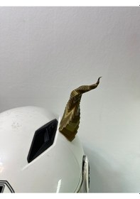 Resim Motor & Motosiklet Bükülmüş Gold Boynuz Kask Dış Aksesuarı Diğer 