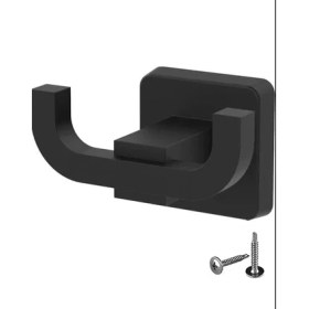 Resim Ardini Turmalin Banyo Tuvalet Mutfak Bornozluk Havluluk İkili Metal Askılık Mat Siyah Ömür Boyu Paslanmaz 