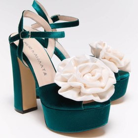 Resim Nur Karaata Bloom Green Heels 
