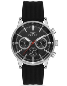 Resim FERRO Fm11150d-j2 44 Mm Siyah Silikon Kordon Erkek Kol Saati 