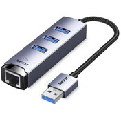 Resim Polham Jazos 4in1 Type C to 1x 5Gbps RJ45 ve 3x USB Çoğaltıcı Okuyucu Adaptör, Klavye, Mouse Okuyucu 