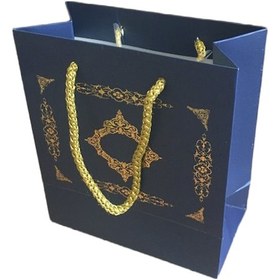 Resim Karton Çantası Gold Saray Desenli 20X20X10 CM 10 Adet L 