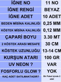 Resim Ea genset İstavrit Çaparisi 25x12 11 No 10 Beyaz İğneli 2li Paket 