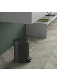 Resim Çöp Kovası, Pedallı, Soft, 3lt - Mat Siyah Mat Beyaz 