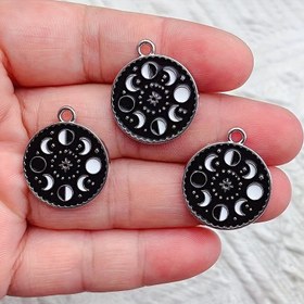 Resim 10 adet Emaye Güneş & Ay Süsleri - Beyaz Kaplama Göksel Fazlar Takı Yapım Malzemeleri, Detaylı Yıldız Desenli DIY Kolye Küpe El Sanatları Aksesuarları için Benzersiz El Yapımı Hediyeler, Takı Yapımı için Pandantifler, Göksel Motif Charm, Metalik Bitiş Charm 