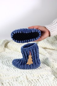 Resim ModMio Çocuk Kadife Ev Botu | El Yapımı Yumuşak Kaymaz Tabanlı Panduf 