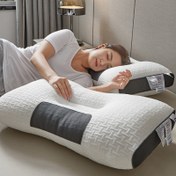 Resim Yıkanabilir Çökmez Yastık İçi - SPA Masaj Ergonomik Tasarım, %100 Polyester Dolgu, Dekoratif Beyaz & Gri Kılıf Ev Yatak Odası, Yurt, Ofis ve Seyahat Kullanımı için, Masaj Yastığı, Yurt Oda Gereçleri, Modern Yastık Kılıfı, Dayanıklı Kumaş Kaplama 