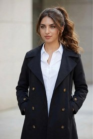 Resim PASTELASTORE %100 Pamuk Ekstra Uzun (120cm) Kruvaze Kadın Trençkot 1121 