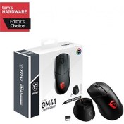 Resim MSI GG CLUTCH GM41 LIGHTWEIGHT 76 GRAM ESPORTS WIRELESS GAMING MOUSE MAX 20000 DPI 1MS POLLING PIXART PAW-3370 OPTIK SENSOR OMRON SWITCH RGB LED MYSTI 