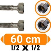 Resim Tiger 1/2 - 1/2 Lavabo Klozet Bağlantı Hortumu Flex Hortum 60 Cm 
