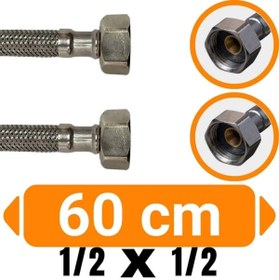 Resim Tiger 1/2 - 1/2 Lavabo Klozet Bağlantı Hortumu Flex Hortum 60 Cm 