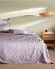 Resim Madame Coco Triangle King Size %100 Pamuk Yatak Örtüsü - Açık Mürdüm Çok Renkli 