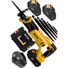 Resim Alman 21 V Kömürsüz Çelik Şanzuman Beton Tuğla Kemik Kesme Tilki Kuyruğu Akülü Testere Makinesi 