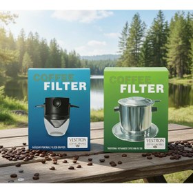 Resim VESTRON Outdoor 2li Kahve Demleme Seti|Pour Over Katlanır ve Phin Filter Vietnam 