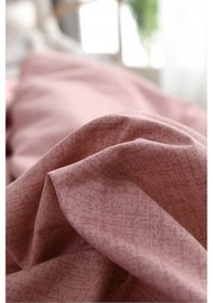 Resim Çift Kişilik Ranforce Çift Taraflı Nevresim Takımı - Lastikli Çarşaflı -pudra/gri Gri - Pudra 