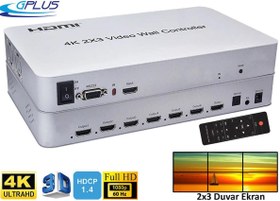 Resim Gplus 4KVW342 4K 2x3 Video Wall Controller HDMI Duvar Ekran Switch 