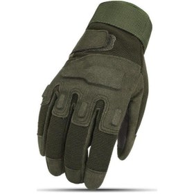 Resim Taktik Tam Parmak Dokunmatik Eldiven-motosiklet-bisiklet-spor-outdoor-eldiven L-haki 