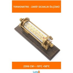 Resim Pirinç Tasarım Sıcaklık Ölçer Termometre 1 Adet 