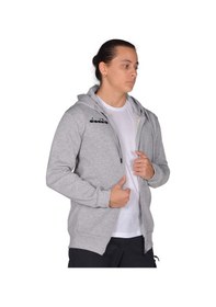 Resim Diadora İmola - Erkek Grimelanj Pamuklu Tam Fermuarlı Sweatshirt Gri Melanj 
