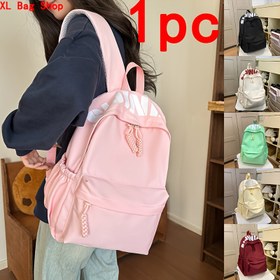 Resim Kadınlar için Hafif Sırt Çantası - Ayarlanabilir Omuz Askılı, Katlanabilir Laptop Çantası Tablet Bölmesi ile, Fermuarlı Kapatma - Dayanıklı Naylon Üniversite, Seyahat, İş Çantası - Şık Minimalist Tasarım Siyah, Pembe, Nane Yeşili, Bej, Beyaz, Kırmızı - Ofis, Günlük Kullanım, Seyahat İçin Sağlam Askılı, Güvenli Fermuarlı Bölmeli 