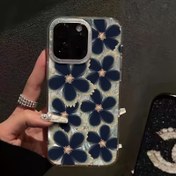 Resim Siyah ve Mor Çiçek Desenleri ile Dolu Yüksek Kaliteli Tüylü Gaz 