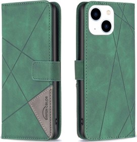 Resim Cbtx Iphone Uyumlu 15 Manyetik Toka Rhombus Doku Deri Telefon Kılıfı 