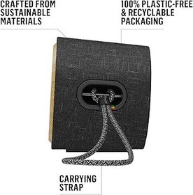 Resim Marley Get Together 2 mini taşınabilir Bluetooth hoparlör. Sürdürülebilir malzemelerden yapılmış kablosuz seyahat hoparlörü, 15 saat çalma süresi, mikrofon, 20 W dış mekan hoparlörü 