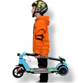 Resim ASENASHOP Elektrikli Çocuk Amortisörlü Led'li Scooter 130 W ( Dizlik Ve Dirseklik) 