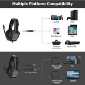 Resim Profesyonel Oyuncu Kulaklığı Rgb Gaming Headphone 3.5mm, Gamer Işıklı Kulaklık, Onikuma K20 
