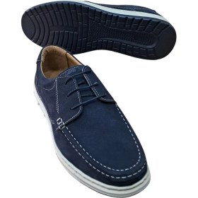 Resim Wexperon W379 Erkek Deri Bağcıklı Loafer Comfort Ayakkabı Nubuk Lacivert 