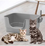 Resim Homyl Kedi Kumu Kutusu Sağlam Havzası Evcil Hayvan Gri 